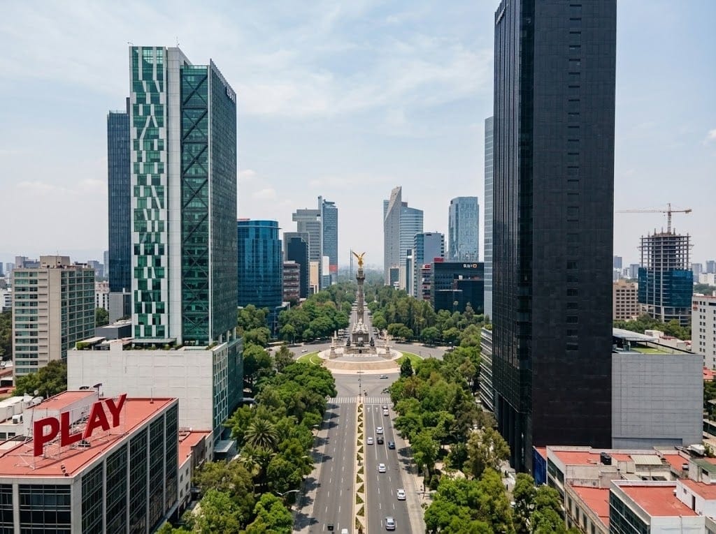 Vista aérea de Ciudad de México: talento LatAm conectado con clientes en EE.UU.