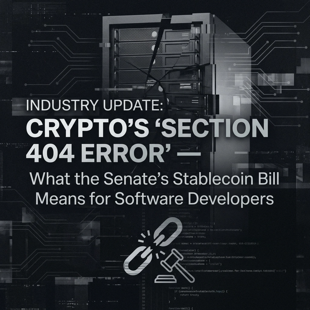 Industry Update: Crypto’s “Section 404 Error” — What the Senate’s Stablecoin Bill Means for Software Developers