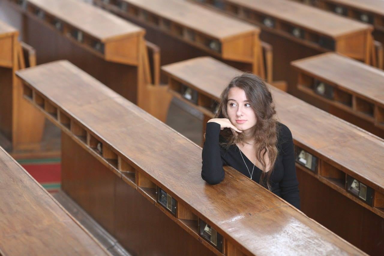 Maria Lobanova at a crypto industry event